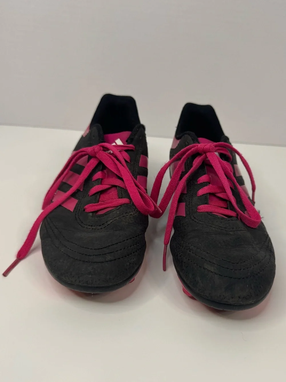 adidas Black and Pink Soccer Youth Cleats